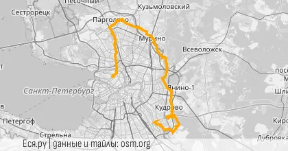 Карта вело-маршрута «Вечер: Полночный бургер на КАДе»