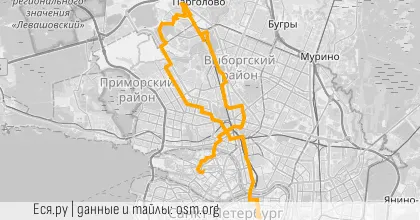 Карта вело-маршрута «Вечер: Разведка узкого севера»