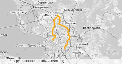 Карта вело-маршрута «Вечер: Все тупики Парнаса»