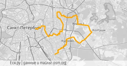 Карта вело-маршрута «Вечер: Янинские Огуречные Электробусы»