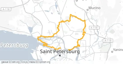 Карта вело-маршрута «Вечерний Питер - 17 парков/скверов»