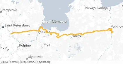 Карта вело-маршрута «Волховский фронт»