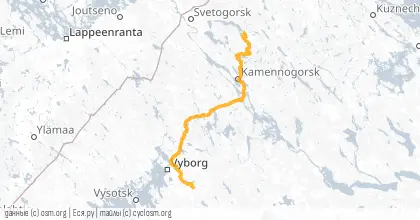 Карта вело-маршрута «Ворошиловское - Верхне-Черкасово»