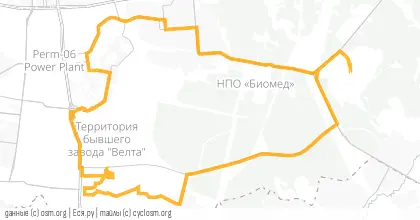 Карта вело-маршрута «ВВ №42 Крематортный»