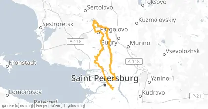 Карта вело-маршрута «Юкки-Шувалово»
