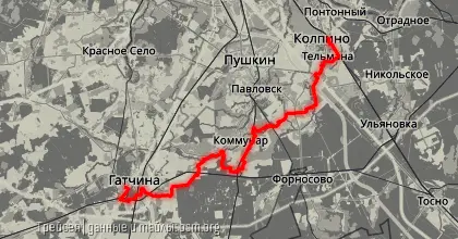 Превью маршрута Колпино - Гатчина
