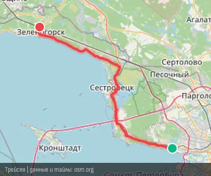 Превью маршрута Лахта - Зеленогорск