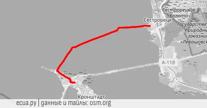 Превью маршрута Сестрорецк - Кронштадт по Финскому заливу