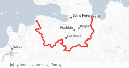 Превью маршрута Ленинградское полукольцо Сосновый бор - Шлиссельбург 