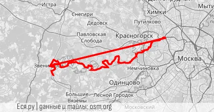 Превью маршрута Звенигород - Стрешево